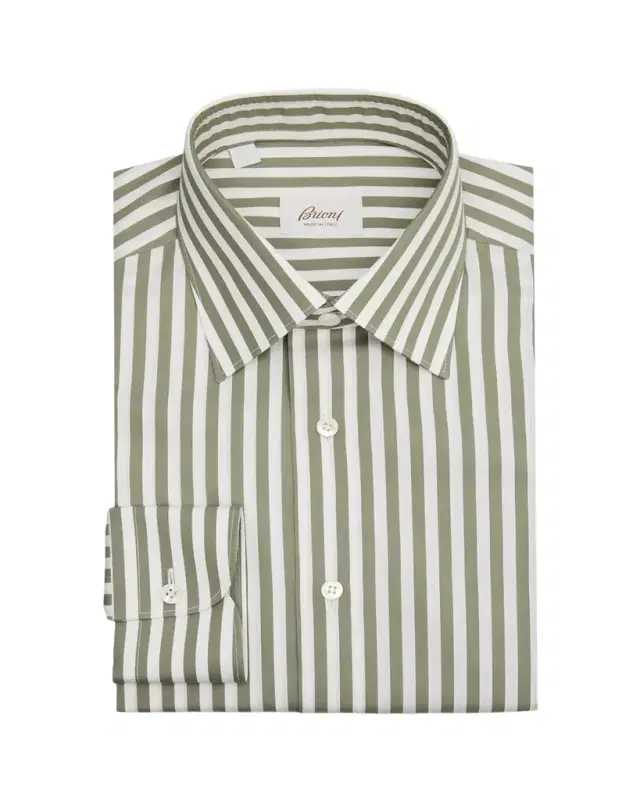 Men's Cotton Candy Stripe Point Collar Dress Shirt