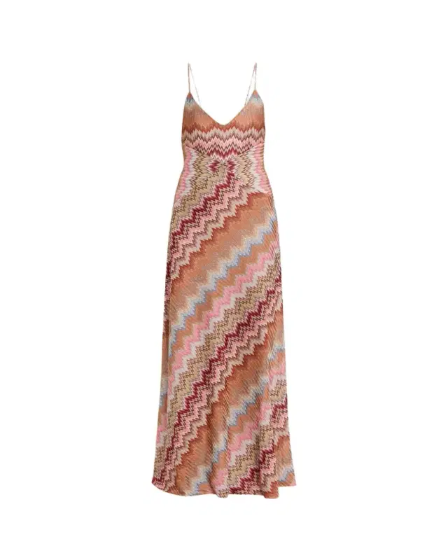 Missoni Multicolor Snake Chevron Sleeveless Gown