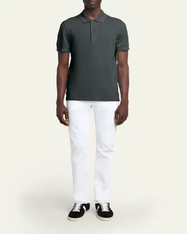Tom Ford Men's Lyocell Pique Polo Shirt | Thumbnail 2 Tom Ford Men's Lyocell Pique Polo Shirt | Thumbnail 2