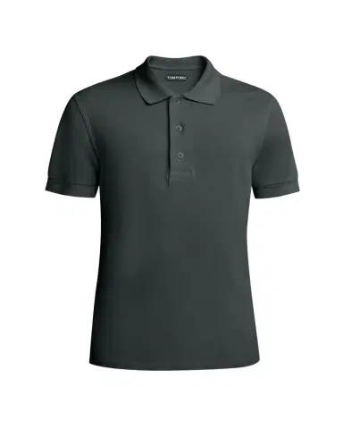 Tom Ford Men's Lyocell Pique Polo Shirt | Thumbnail 1 Tom Ford Men's Lyocell Pique Polo Shirt | Thumbnail 1