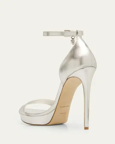 Alexander McQueen 125mm Metallic Leather Platform Sandals | Thumbnail 4