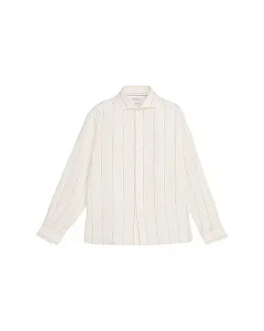Brunello Cucinelli Men's Cotton Wide Stripe Button-Down Shirt | Thumbnail 1