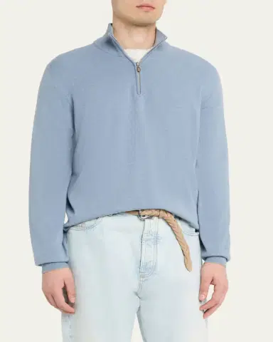 Brunello Cucinelli Men's Cashmere Turtleneck Sweater | Thumbnail 4 Brunello Cucinelli Men's Cashmere Turtleneck Sweater | Thumbnail 4