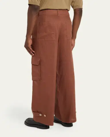 Marni Men's Linen Wide-Leg Cargo Pants | Thumbnail 3