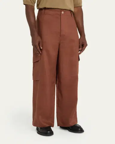 Marni Men's Linen Wide-Leg Cargo Pants | Thumbnail 4