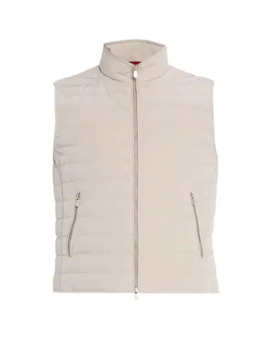 Brunello Cucinelli Men's Bonded Nylon Down Vest | Thumbnail 1