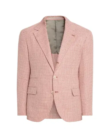 Brunello Cucinelli Men's Wool, Silk and Linen Houndstooth Sport Coat | Thumbnail 1
