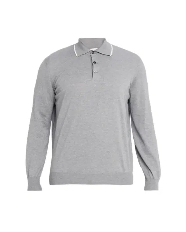 Men's Cotton and Cashmere Knit Polo Sweater