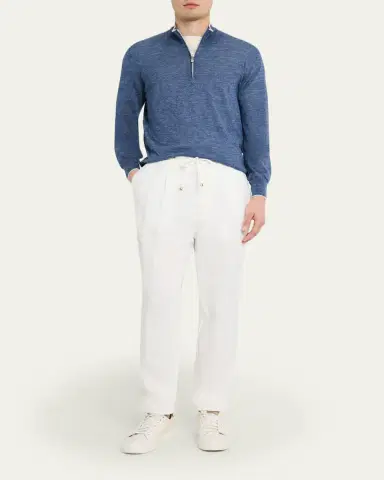 Brunello Cucinelli Men's Cashmere Knit Quarter-Zip Sweater | Thumbnail 2 Brunello Cucinelli Men's Cashmere Knit Quarter-Zip Sweater | Thumbnail 2