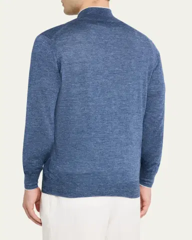 Brunello Cucinelli Men's Cashmere Knit Quarter-Zip Sweater | Thumbnail 3 Brunello Cucinelli Men's Cashmere Knit Quarter-Zip Sweater | Thumbnail 3