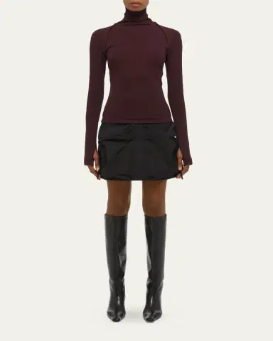 Helmut Lang Rib-Knit Shrug Turtleneck | Thumbnail 2 Helmut Lang Rib-Knit Shrug Turtleneck | Thumbnail 2