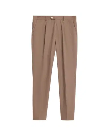 Brunello Cucinelli Men's Cotton Classic-Fit Pleated Pants | Thumbnail 1 Brunello Cucinelli Men's Cotton Classic-Fit Pleated Pants | Thumbnail 1