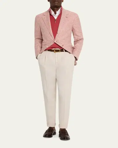 Brunello Cucinelli Men's Wool Straight-Leg Pleated Pants | Thumbnail 2 Brunello Cucinelli Men's Wool Straight-Leg Pleated Pants | Thumbnail 2