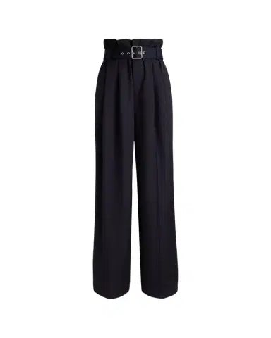 Ralph Lauren Collection Pleated Grain De Poudre Wide-Leg Belted Pants | Thumbnail 1 Ralph Lauren Collection Pleated Grain De Poudre Wide-Leg Belted Pants | Thumbnail 1