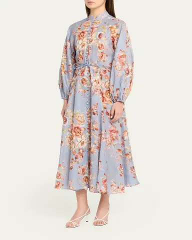 Zimmermann Awaken Billow Linen Midi-Dress | Thumbnail 4 Zimmermann Awaken Billow Linen Midi-Dress | Thumbnail 4