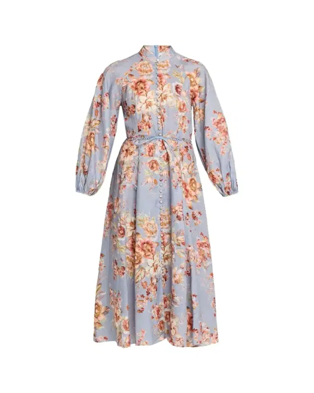 Awaken Billow Linen Midi-Dress