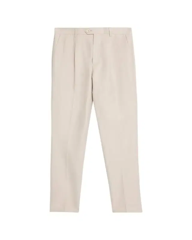 Men's Cotton and Linen Leisure-Fit Pleated Trousers