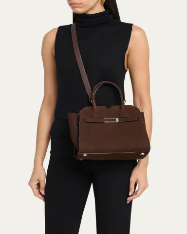Valextra Milano Mini Millepunte Nubuck Top-Handle Bag | Thumbnail 2 Valextra Milano Mini Millepunte Nubuck Top-Handle Bag | Thumbnail 2