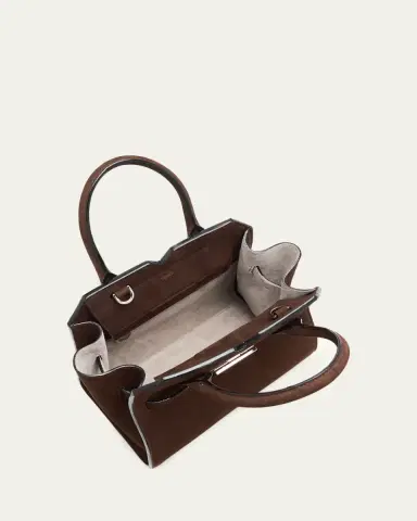 Valextra Milano Mini Millepunte Nubuck Top-Handle Bag | Thumbnail 4 Valextra Milano Mini Millepunte Nubuck Top-Handle Bag | Thumbnail 4