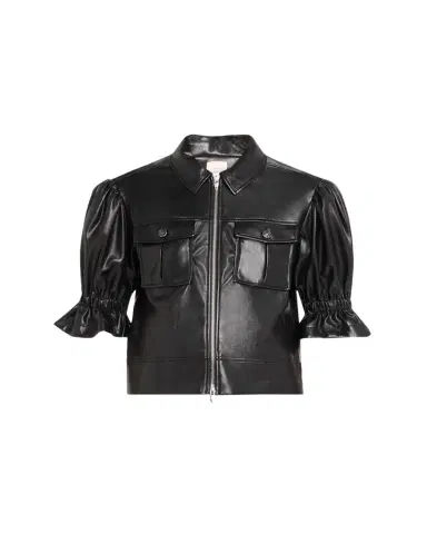 Cinq à Sept Holly Cropped Vegan Leather Jacket | Thumbnail 1 Cinq à Sept Holly Cropped Vegan Leather Jacket | Thumbnail 1