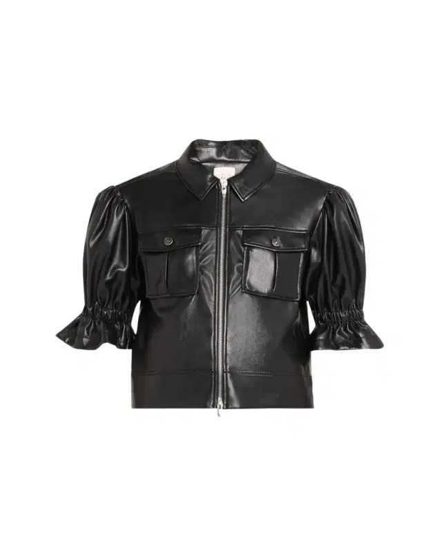Cinq a Sept Holly Cropped Vegan Leather Jacket