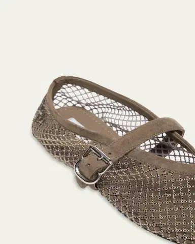 Alaïa Crystal Mesh Ballet Flats | Thumbnail 5