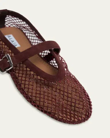 Alaïa Crystal Mesh Ballet Flats | Thumbnail 9