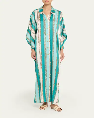 La Blanca Wrena Belt Striped Maxi Shirtdress Coverup | Thumbnail 2