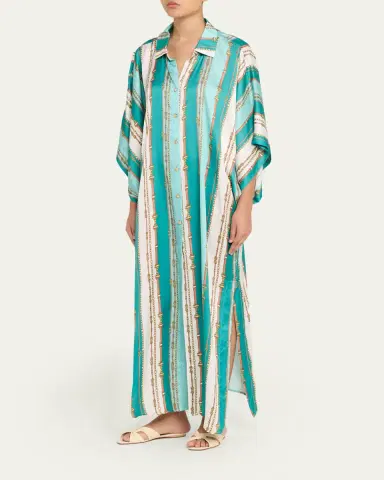 La Blanca Wrena Belt Striped Maxi Shirtdress Coverup | Thumbnail 4