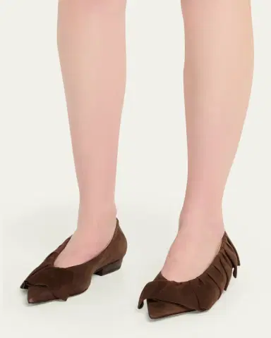JW Anderson Suede Ruffle Ballerina Flats | Thumbnail 2 JW Anderson Suede Ruffle Ballerina Flats | Thumbnail 2