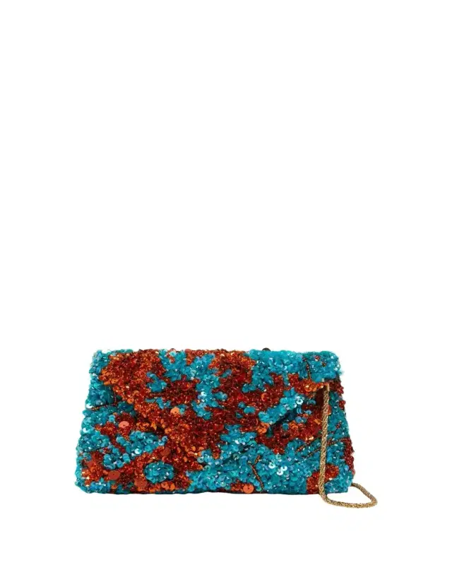 Dries Van Noten Sequined Envelope Clutch Bag