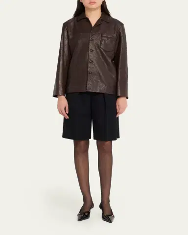 Saint Laurent Bubbled Lambskin Leather Jacket | Thumbnail 2 Saint Laurent Bubbled Lambskin Leather Jacket | Thumbnail 2