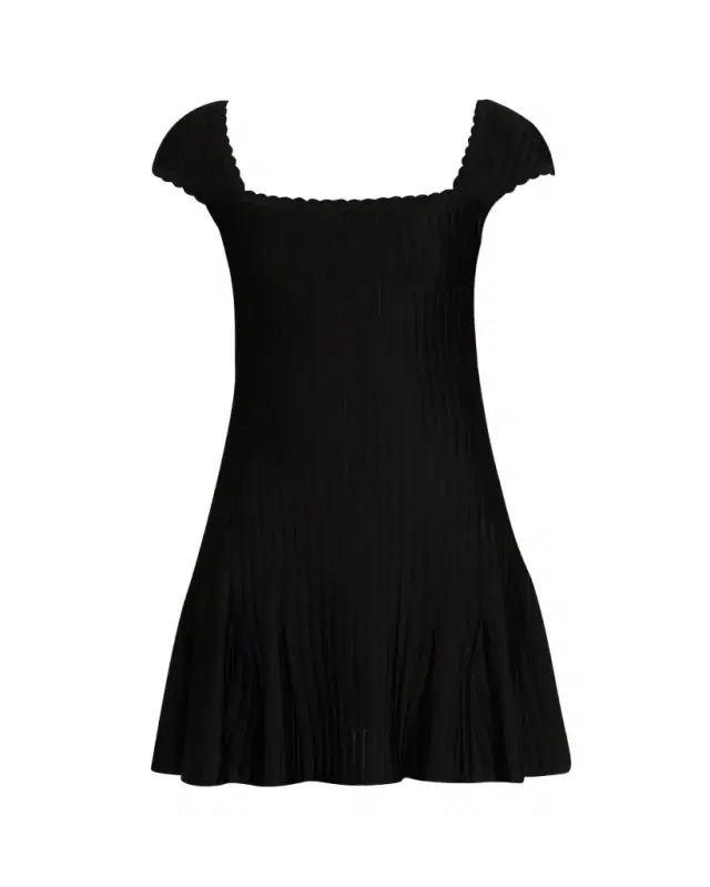 Givenchy Cap-Sleeve Pleated Mini Dress
