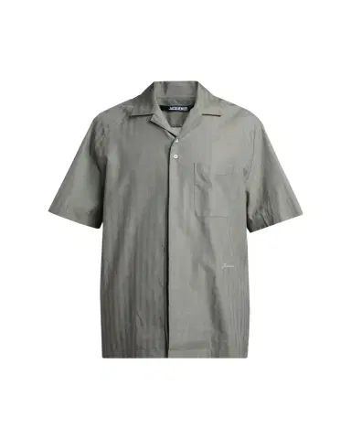 Jacquemus Men's Cotton Herringbone Short-Sleeve Shirt | Thumbnail 1