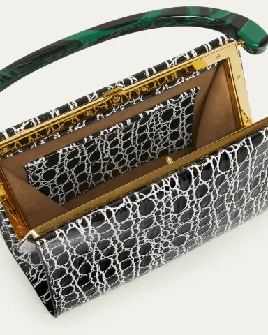 Dries Van Noten Croc-Embossed Leather Top-Handle Bag | Thumbnail 4