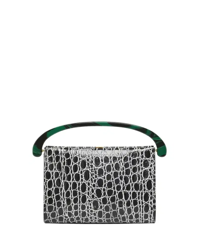 Dries Van Noten Croc-Embossed Leather Top-Handle Bag