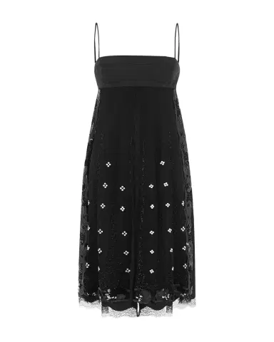 16Arlington Dorit Lace-Trim Silk Midi Dress | Thumbnail 1 16Arlington Dorit Lace-Trim Silk Midi Dress | Thumbnail 1