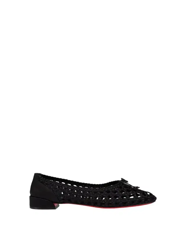 Christian Louboutin Sweetie Jane Woven Silk Ballerina Flats