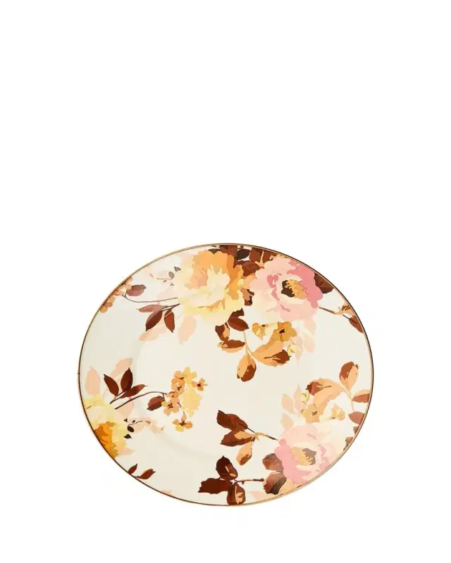 MacKenzie-Childs Wild Rose White Dinner Plate