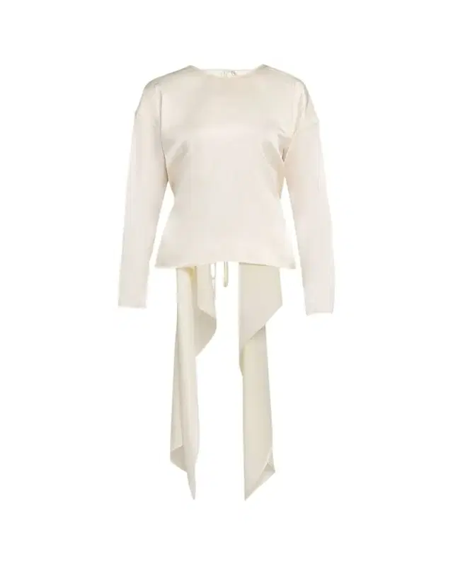 Draped Long-Sleeve Silk Scarf Top