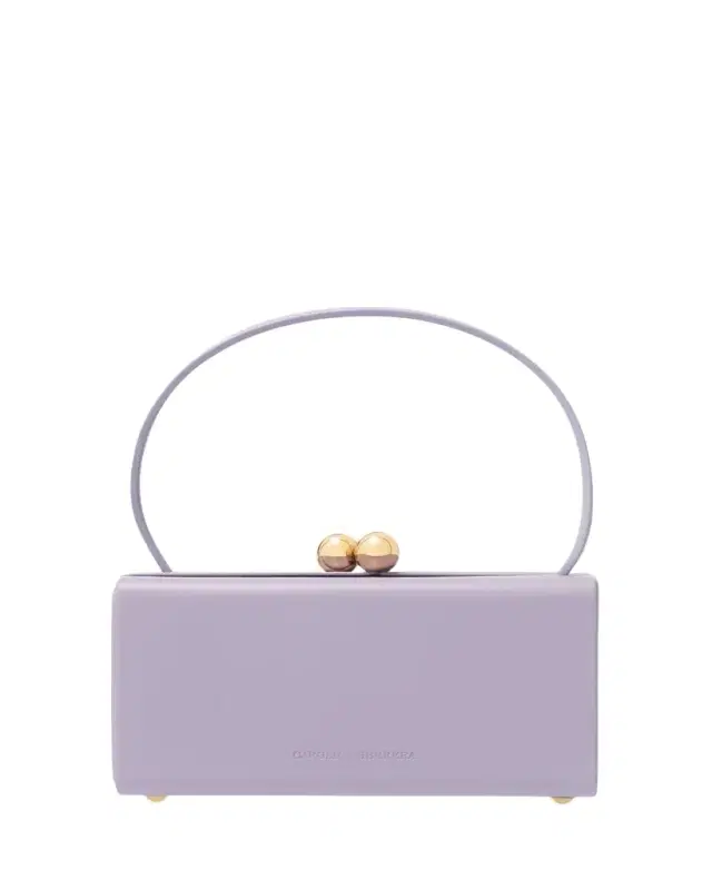 Mimi Kiss-Lock Leather Top-Handle Bag