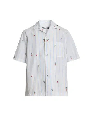 Jacquemus Men's Vegetable Stripe Cotton Short-Sleeve Shirt | Thumbnail 1