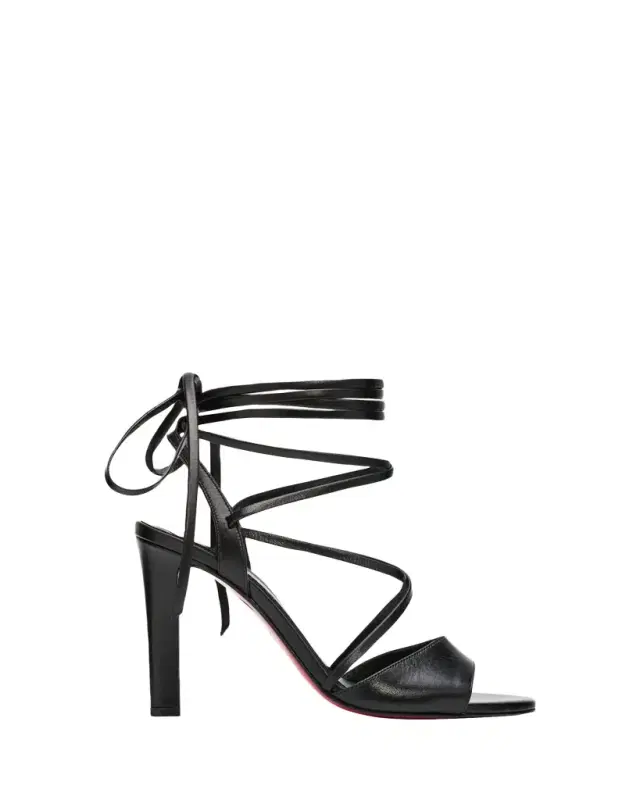 Christian Louboutin 100mm Fanny Randa Leather Ankle-Tie Sandals