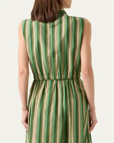 Akris punto Sleeveless Parasol Striped Cotton Poplin Crop Shirt | Thumbnail 3