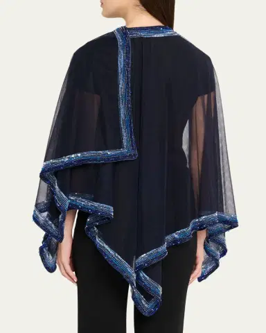 Giorgio Armani Embellished Edge Tulle Wrap Poncho | Thumbnail 3 Giorgio Armani Embellished Edge Tulle Wrap Poncho | Thumbnail 3