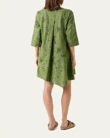 Akris punto Floral Eyelet Embroidered Asymmetric Mini Shirtdress | Thumbnail 3 Akris punto Floral Eyelet Embroidered Asymmetric Mini Shirtdress | Thumbnail 3