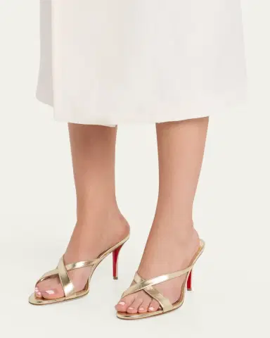 Christian Louboutin 80mm Mulazee Metallic Leather Sandals | Thumbnail 2