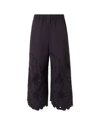 Akris punto Frey Flower Eyelet Pants in Cotton Poplin | Thumbnail 1 Akris punto Frey Flower Eyelet Pants in Cotton Poplin | Thumbnail 1