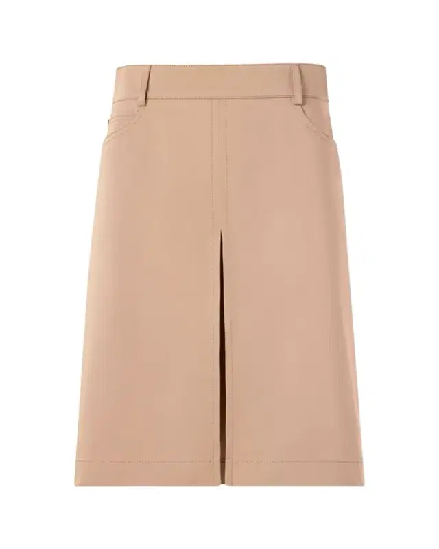 Akris punto Box Pleat Cotton Gabardine A-Line Skirt