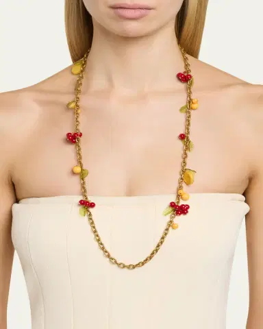 Saint Laurent Cherry Charms Bag Chain | Thumbnail 2 Saint Laurent Cherry Charms Bag Chain | Thumbnail 2